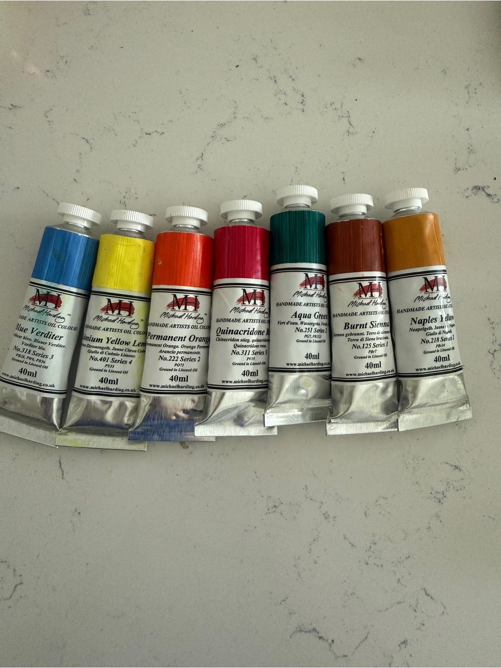 Michael Harding Artists Oil Paint Lot 7 Tubes- Introductory Set NEW